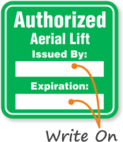 Authorized Forklift Lift Write-On Hard Hat Decals
