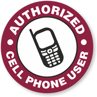 Authorized Cell Phone User Hard Hat Decals