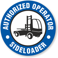 Sideloader Authorized Operator Hard Hat Decals