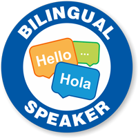 Bilingual Speaker Hard Hat Decals