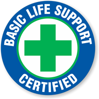 Certified Basic Life Support Hard Hat Decals