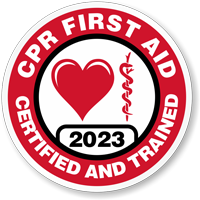CERTIFIED CPR FIRST AID TRAINED Hard HAT DECAL