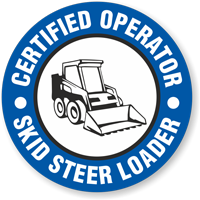 Certified Operator Skid Steer Loader Hard Hat Decals
