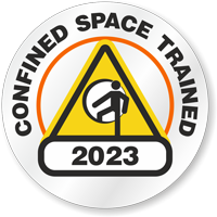 Confined Space Trained Choose Year Hard Hat Decals