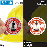 Confined Space Trained Hard Hat Label