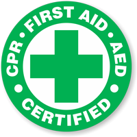 Helmet Sticker CPR EMT AED Certified First Aid Trained Hard Hat Decal Label 