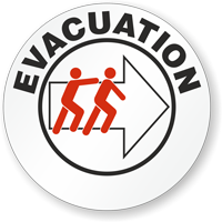 Evacuation Hard Hat Stickers
