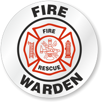 Fire Warden Fire Rescue Hard Hat Decals