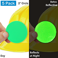 Fluorescent Green Retro Reflective Hard Hat Label