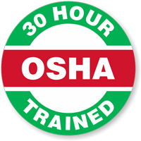 OSHA 30 Hour Trained Hard Hat Decals