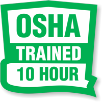 OSHA Trained 10 Hour Hard Hat Decals