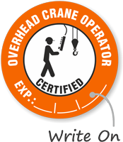 Certified Overhead Crane Operator Hard Hat Decals