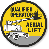 Qualified Operator Aerial Lift Hard Hat Decals