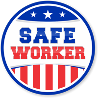 Stars & Stripes Safe Worker Hard Hat Labels
