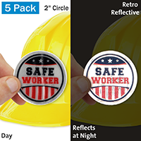Safe Worker Hard Hat Label