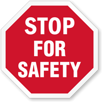 Stop For Safety Hard Hat Decals