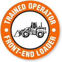 Trained Operator Front-End Loader Hard Hat Decals