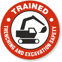 Trained Trenching And Excavation Safety Hard Hat Decals