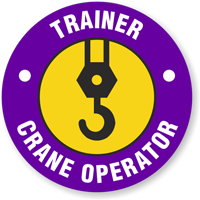 Trainer Crane Operator Hard Hat Decals